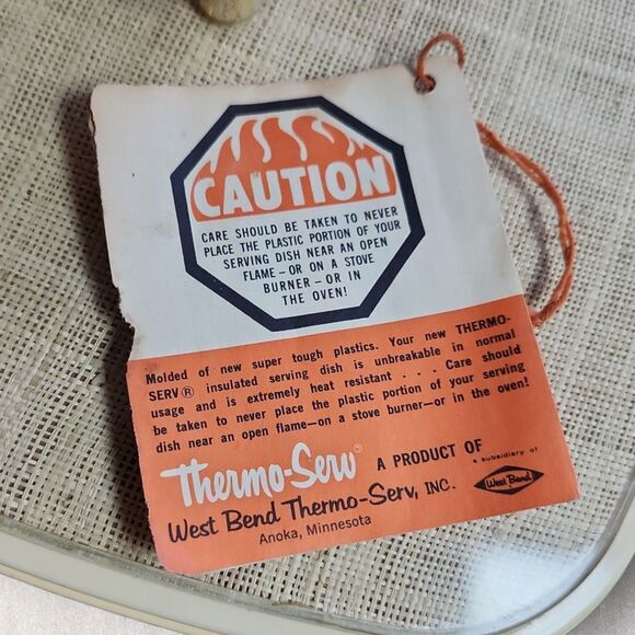 Vintage 1960s Thermo-Serv Insulated Casserole Server Tropical Scene MCM Serving - Picture 12 of 15